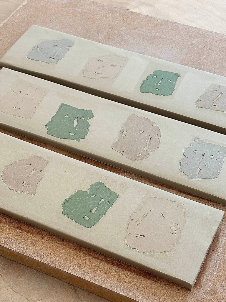 Brutes Ceramics studio shot creating the Portrait Mugs