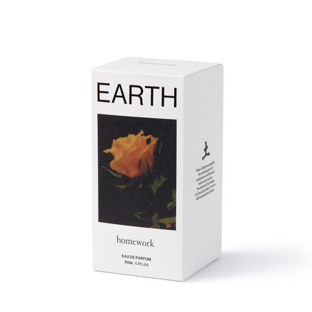 White box with 'EARTH' branding and a rose image on a white background | Homework Store | Shop Fodder