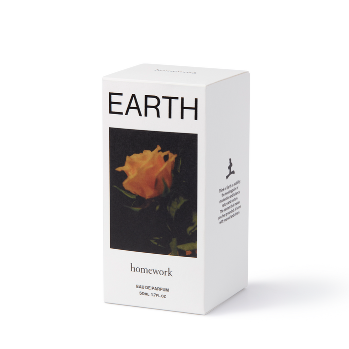 White box with 'EARTH' branding and a rose image on a white background | Homework Store | Shop Fodder
