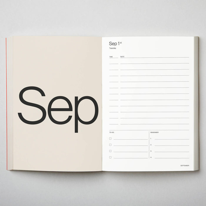 Open planner showing September layout on a gray background. 2026 Planner | Kinshipped | Shop Fodder