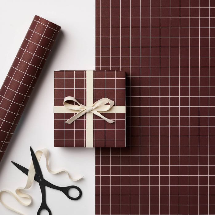 Russet Grid Gift Wrap | Kinshipped