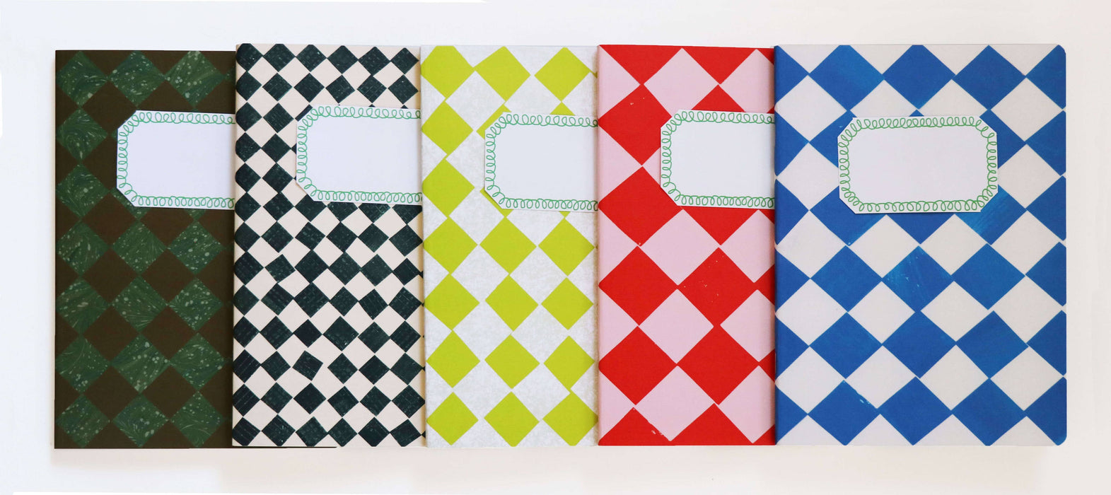 A5 Brown and Marbled Green Chequered Sketch/Notebook