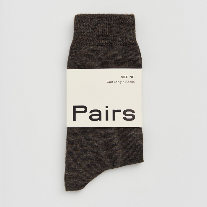 Dark gray sock with 'Pairs' branding on a white background. | Pairs Socks | Shop Fodder