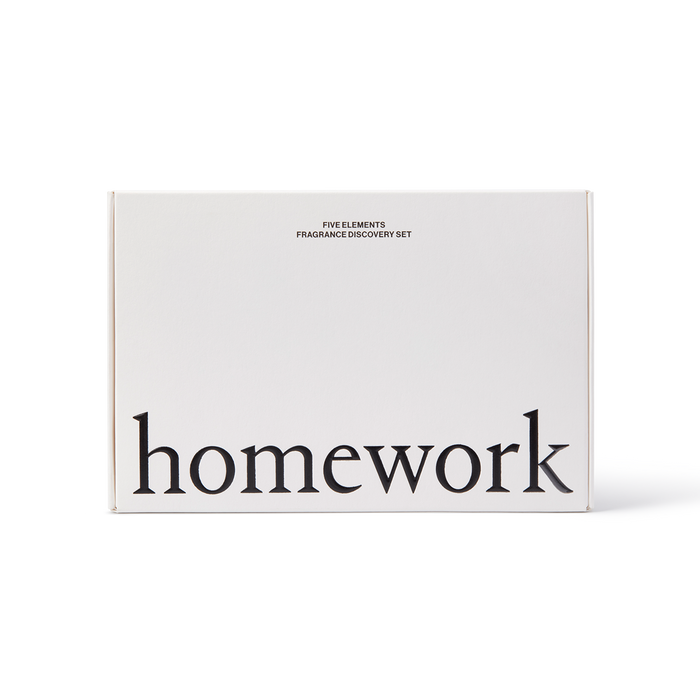 White box labeled 'homework' with text on a white background | Homework Store | Shop Fodder