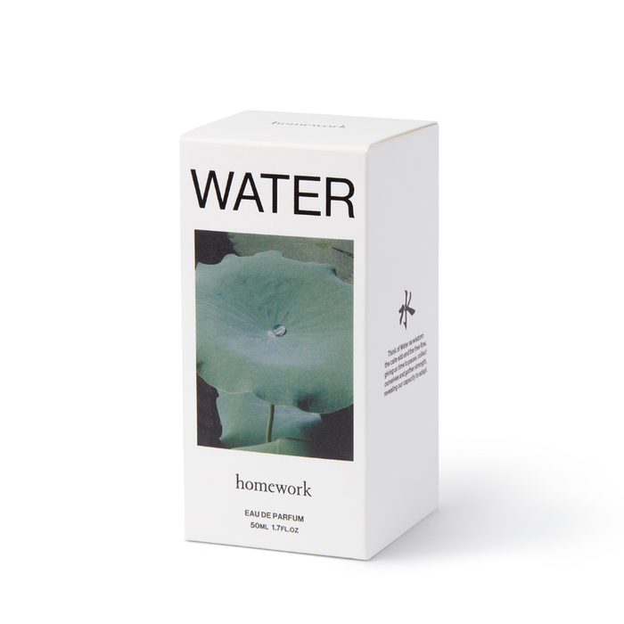 White box with 'WATER' text and a green leaf design on a white background | Homework Store | Shop Fodder