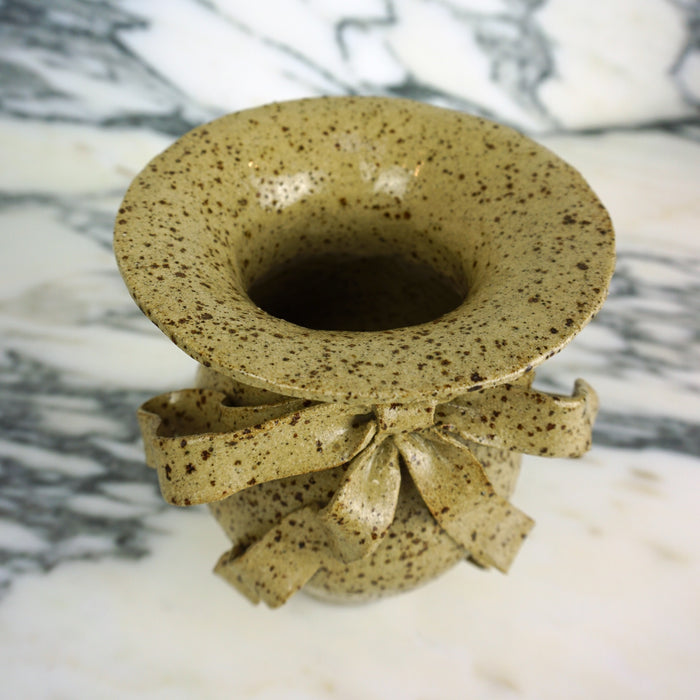 Amelia Christoffers handmade ceramic vase with bow | Shop Fodder