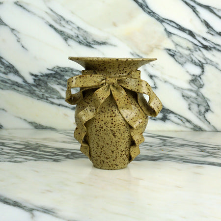 Amelia Christoffers handmade ceramic vase with bow | Shop Fodder