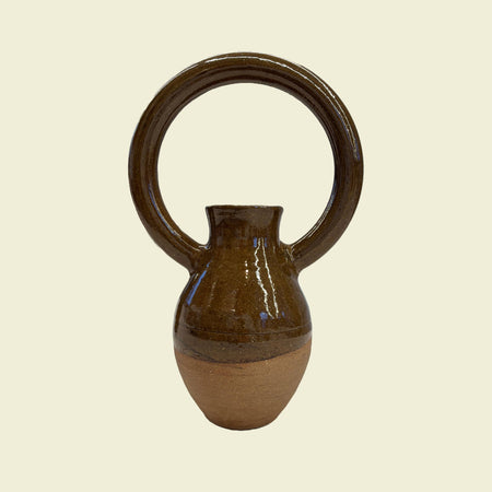 Bellied Donut Vase in Nicotine Glaze | Lily Pearmain | Shop Fodder