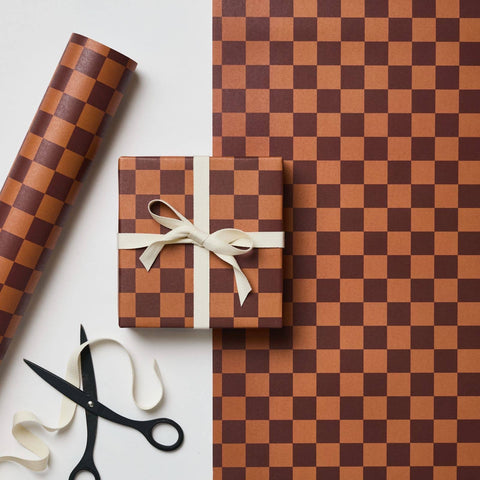 Cinnamon/Dark Brown Checkerboard