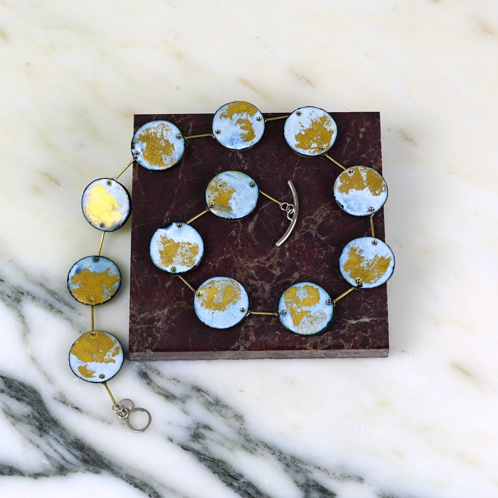 Burnt Blue Enamel Necklace