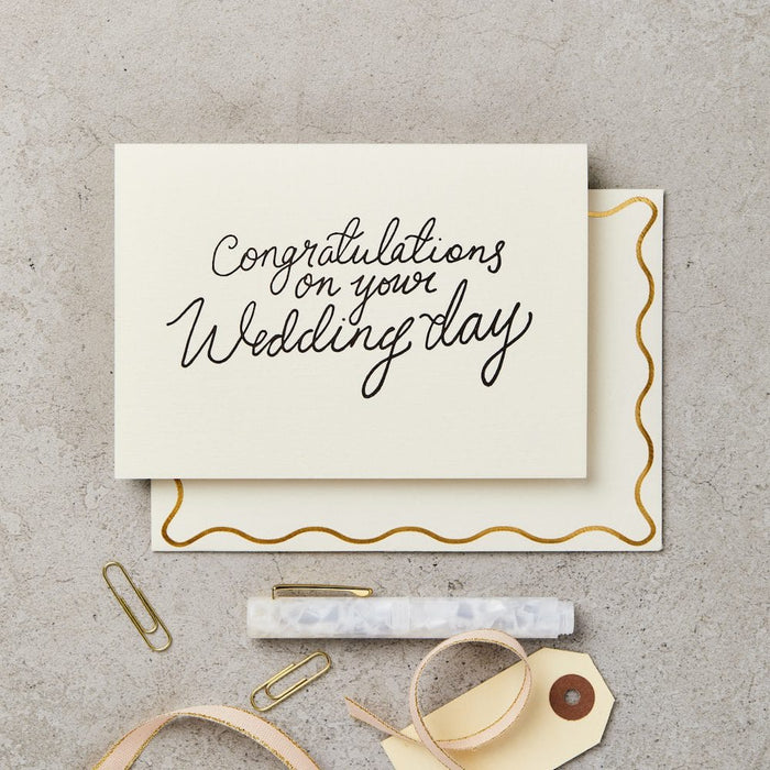 Wedding Day Card Hand printed by Katie Leamon. Shop Fodder
