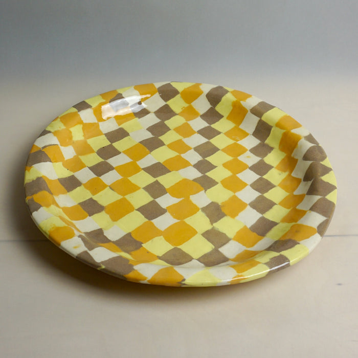 Fern Taylor Ceramic Nerikomi Platter Orange Check | Shop Fodder