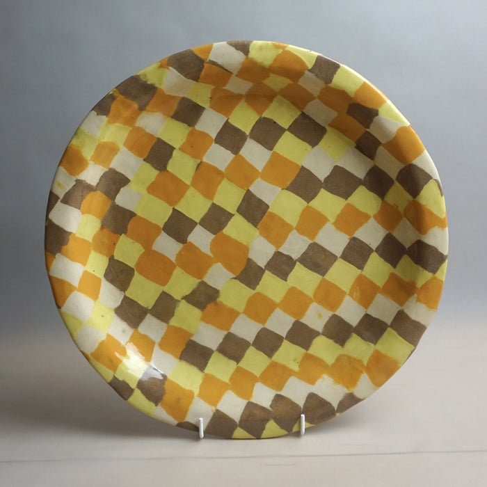 Fern Taylor Ceramic Nerikomi Platter Orange Check | Shop Fodder