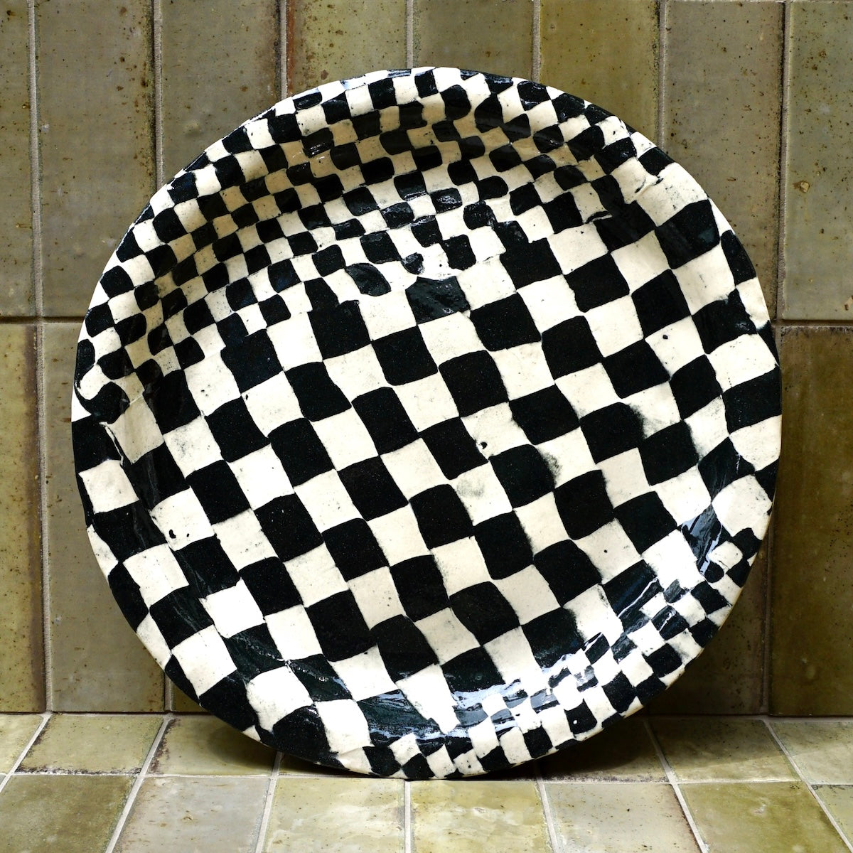 Fern Taylor Ceramic Nerikomi Platter in Check | Shop Fodder