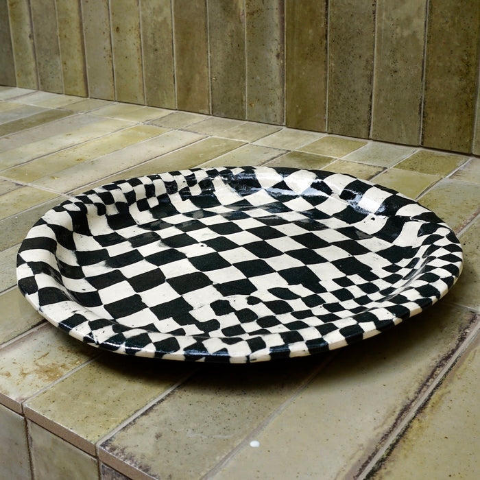 Fern Taylor Ceramic Nerikomi Platter in Check | Shop Fodder