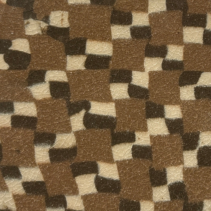 Patterned Nerikomi Ceramic Vase with brown, black, and beige squares. Fern Taylor | Shop Fodder