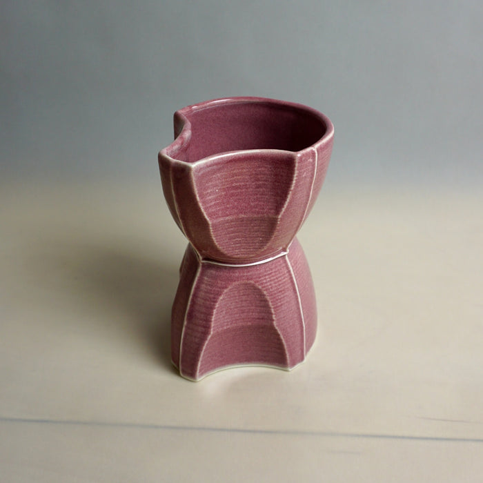 Pink ceramic vase on a neutral background. Tessellating Pourer | Fettle Studio | Shop Fodder