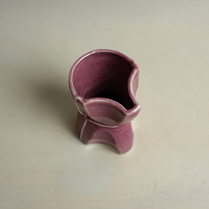 Pink ceramic cup on a light beige background. Tessellating Pourer | Fettle Studio | Shop Fodder