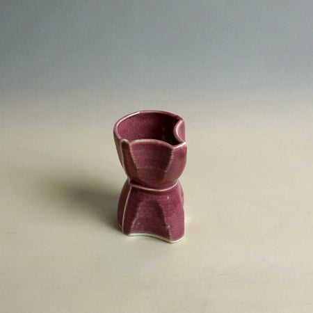 Small purple ceramic vase on a light gray background. Tessellating Pourer | Fettle Studio | Shop Fodder