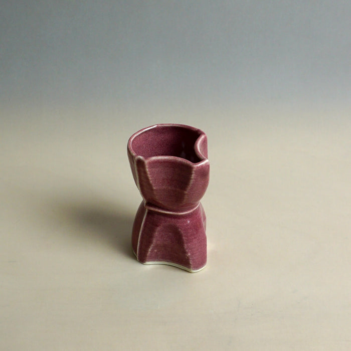 Small purple ceramic vase on a light gray background. Tessellating Pourer | Fettle Studio | Shop Fodder