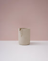 Ceramic pitcher on a pink background. Handmade Stoneware 500ml Carafe by BRUTES Ceramics | Shop Fodder