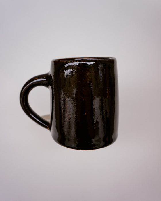 Morning mug by Cara Guthrie Ceramics - tenmoku glaze - handmade stoneware - Fodder