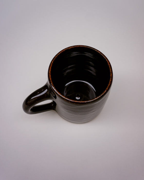 Morning mug by Cara Guthrie Ceramics - tenmoku glaze - handmade stoneware - Fodder