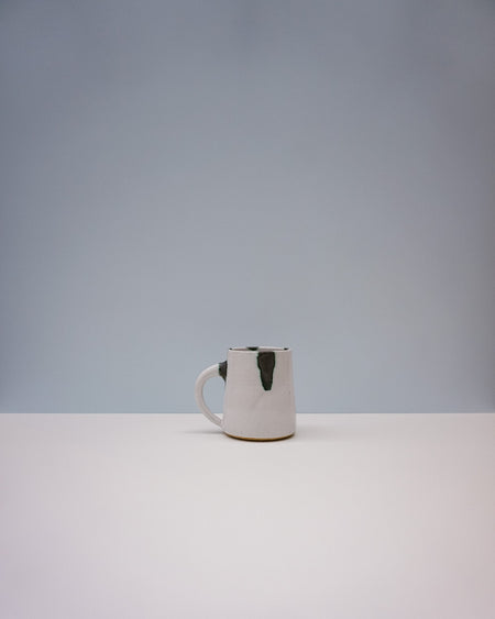Morning mug by Cara Guthrie Ceramics - white copper oxide - handmade stoneware - Fodder
