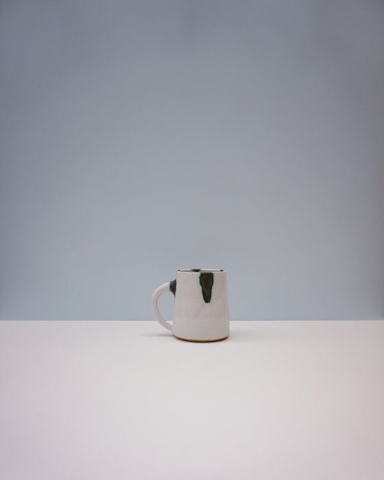 Morning mug by Cara Guthrie Ceramics - white copper oxide - handmade stoneware - Fodder