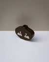 Handbuilt medium nerikomi swan vase by Fern Taylor in layered coloured stoneware with a crackle gloss glaze. Fodder