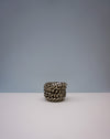 Small woven basket with black and white pattern on a gray background. Fern Taylor | Nerikomi Dish | Shop Fodder