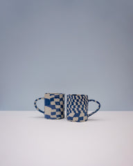 Cobalt Checkerboard Coffee Mug