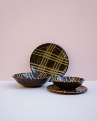 Nicotine Crosshatch Dinner Service | Made to Order | Lily Pearmain
