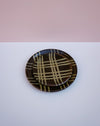 Plates | Nicotine crosshatch dinner service by Lily Pearmain - green glaze slip decoration - stoneware - Fodder