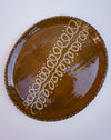 Large oval plate with roast - slipware centrepiece - Fodder