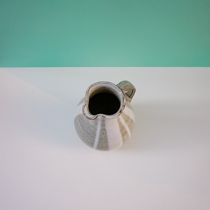 Water Wine Jug White Glaze with White Stripe | Lily Pearmain | Shop Fodder