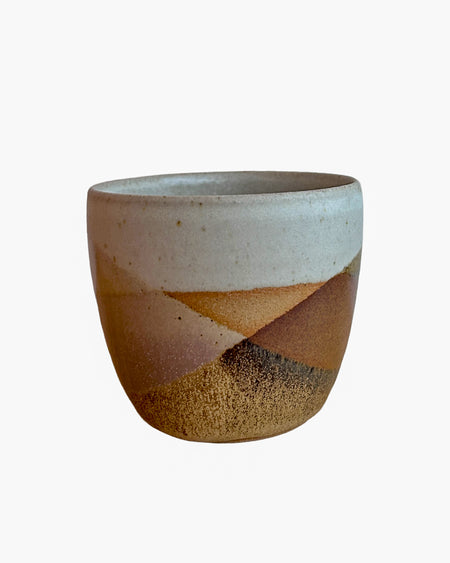 Ceramic Beaker by Liz Vidal Ceramics - handmade rounded stoneware beaker - layered glazes - Fodder