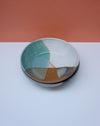 Bowl overhead view - layered pattern - Jade Grey or Rust Turquoise