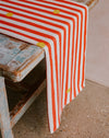 Cirque table runner by Nic Brittin - red stripe yellow dots - Fodder