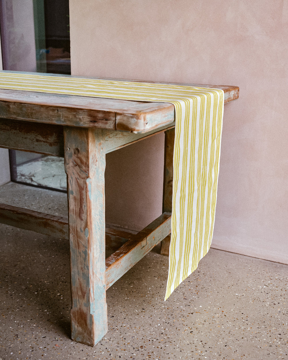 Lemon Yellow Stripe Table Runner | Nic Brittin