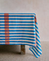 Lido tablecloth by Nic Brittin - blue stripe linen - Fodder