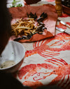 Lobster tablecloth on table with seafood - Nic Brittin - Fodder