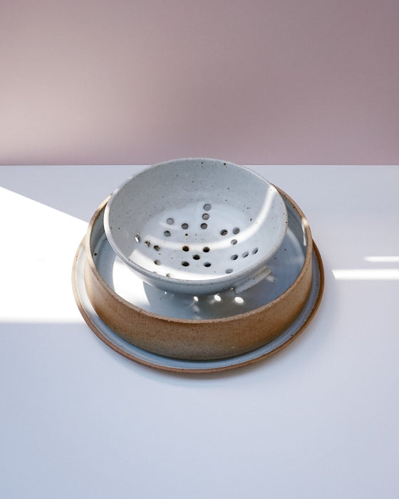 the kitchen garden colander with the large serving dish and platter by Scree Ceramics | Fodder