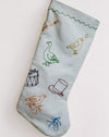 12 Days of Christmas embroidered linen Christmas stocking by See & Quin - carol motifs - Fodder