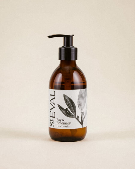 Bay & Rosemary hand wash by St Eval - refillable glass bottle - Fodder

