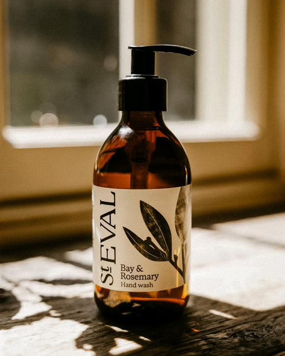 Bay & Rosemary hand wash by St Eval - refillable glass bottle - Fodder

