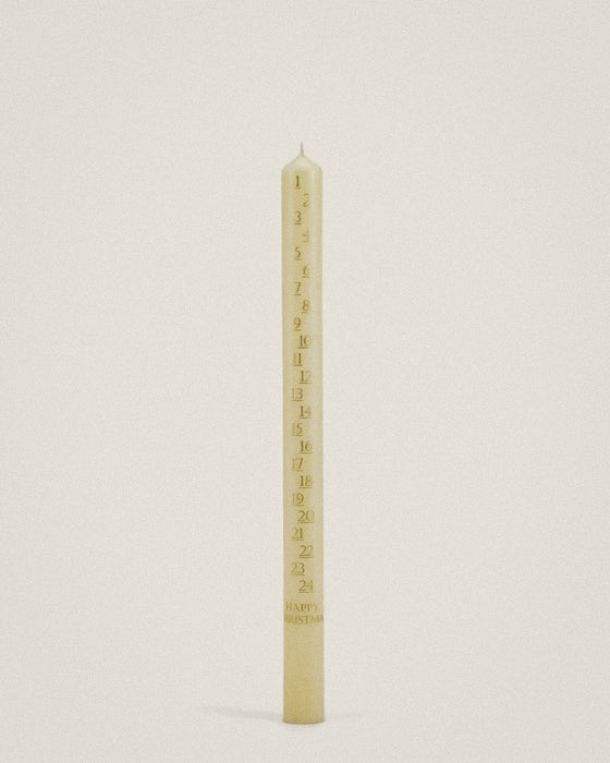 Ivory Christmas Advent Candle by St Eval - numbered countdown pillar - made in Cornwall - Fodder