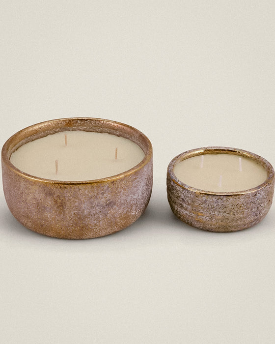 Orange & Cinnamon Alchemy Pot by St Eval - warm spiced candle in a decorative gold winter-stone pot - made in Cornwall - Fodder