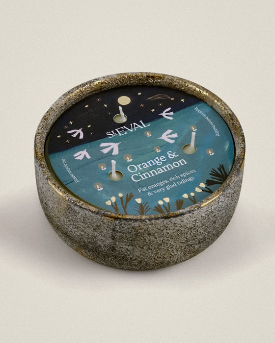 Orange & Cinnamon Alchemy Pot by St Eval - warm spiced candle in a decorative gold winter-stone pot - made in Cornwall - Fodder