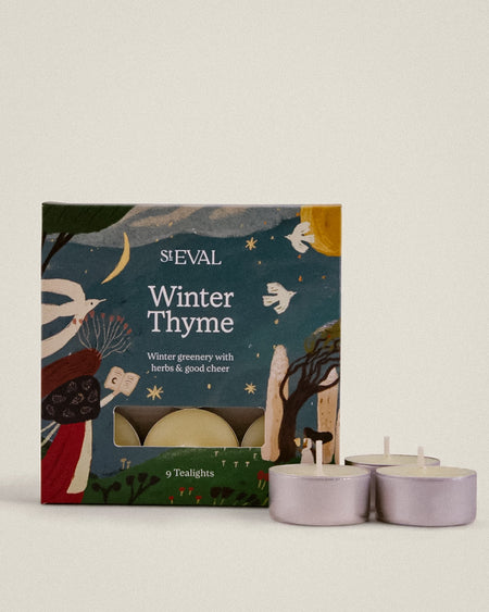 Winter Thyme Christmas Scented Tealights by St Eval - fresh herbal thyme and rosemary scent - made in Cornwall - Fodder